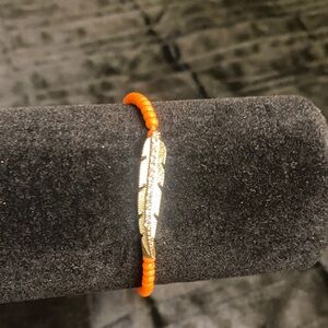 Orange and Gold Beaded Bracelet